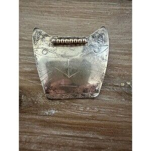VTG Sterling Silver Cat Brooch. Handcrafted